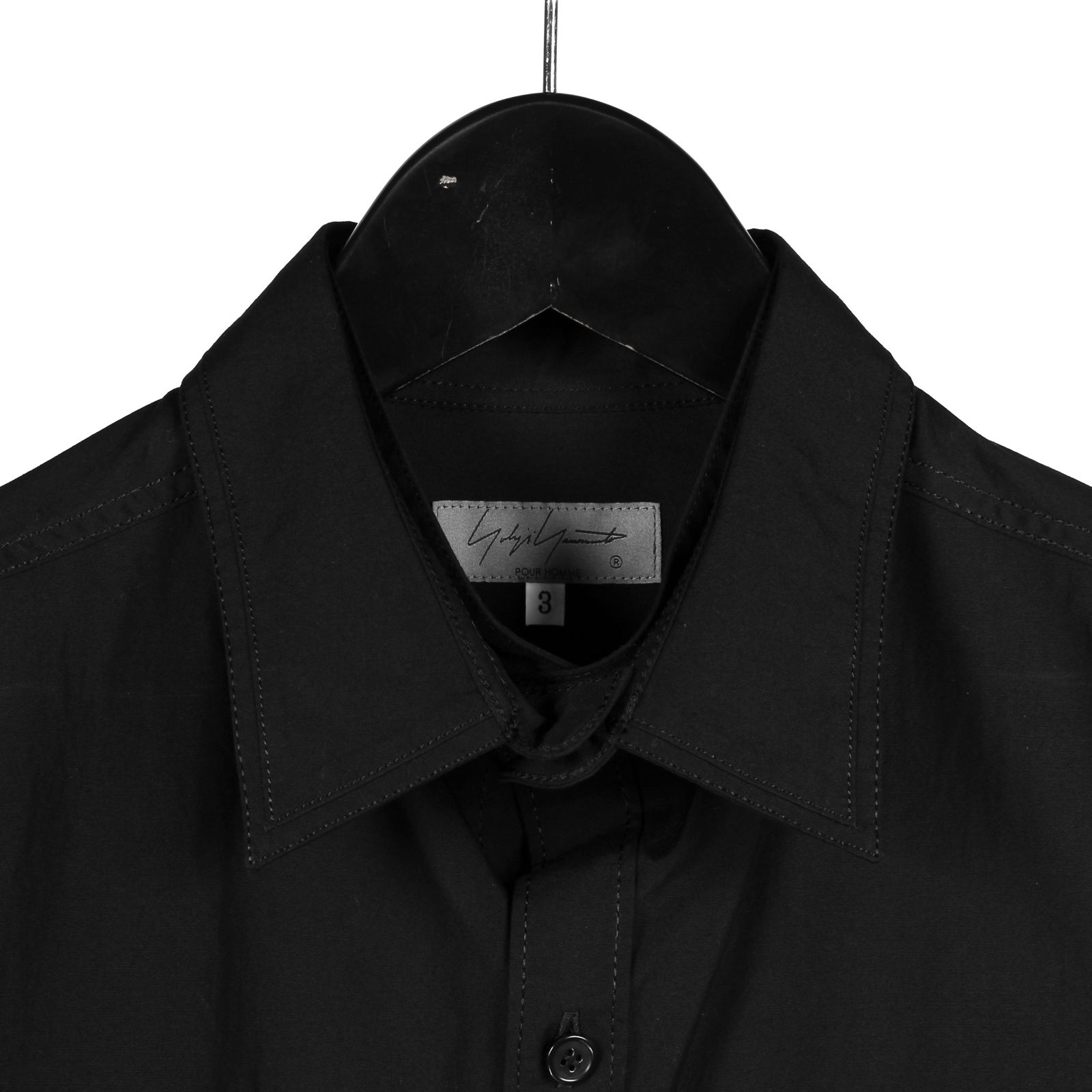 yohji yamamoto - pour homme | 環縫い裾見返しシャツ / シャツ (メンズ) / ブラック / HO-B28-514 |  ALUBUS / RUFUS