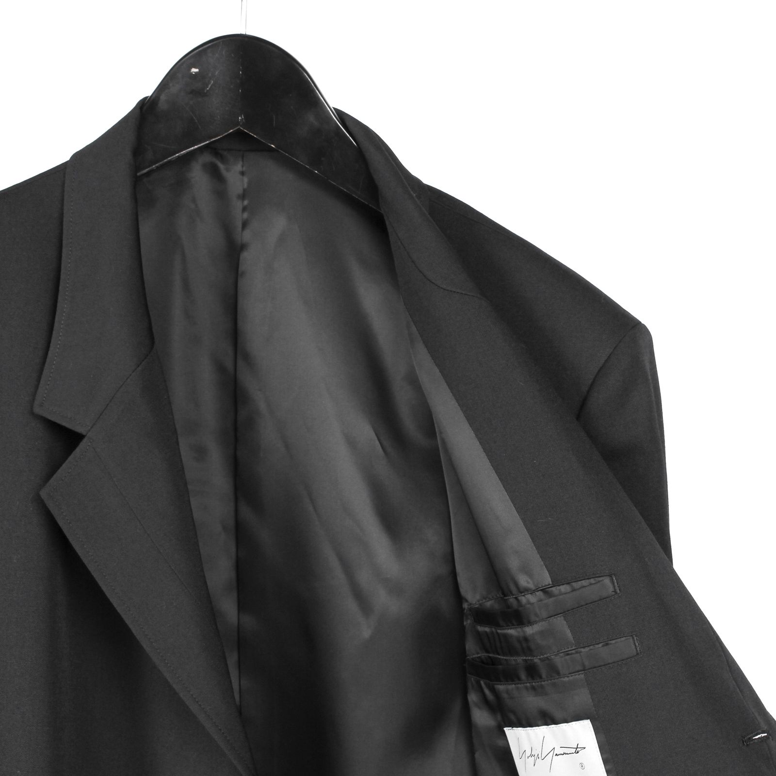 pour homme  | ラペル切替2つ釦J / ジャケット(メンズ) / シワギャバ / ブラック / HW-J36-100