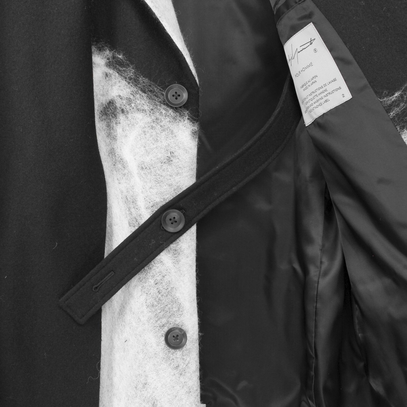 pour homme  | ストールピークドJ / ジャケット・コート(メンズ) / フラノ /ブラック×ホワイト / HW-J14-155