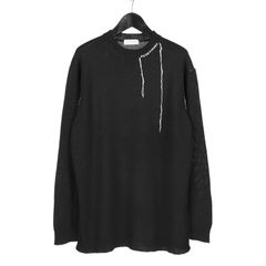 pour homme | 刺繍丸首PO(メンズ) / ブラック / HW-K20-198