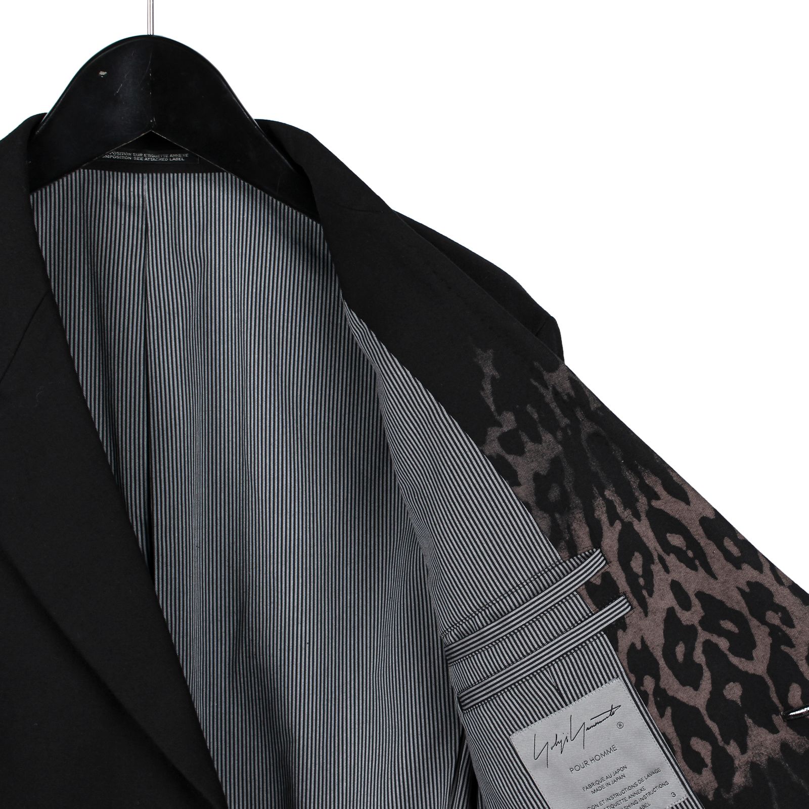 yohji yamamoto - pour homme 茶ヒョウ半抜裏JKT / HE-J52-037 yohji yamamoto - pour homme 茶ヒョウ半抜裏JKT / HE-J52-037