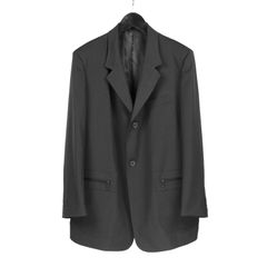pour homme  | ラペル切替2つ釦J / ジャケット(メンズ) / シワギャバ / ブラック / HW-J36-100