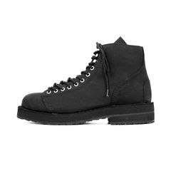 pour homme | ファスナーバイカーブーツ / マットスムースレザー / ブラック / HW-E54-765