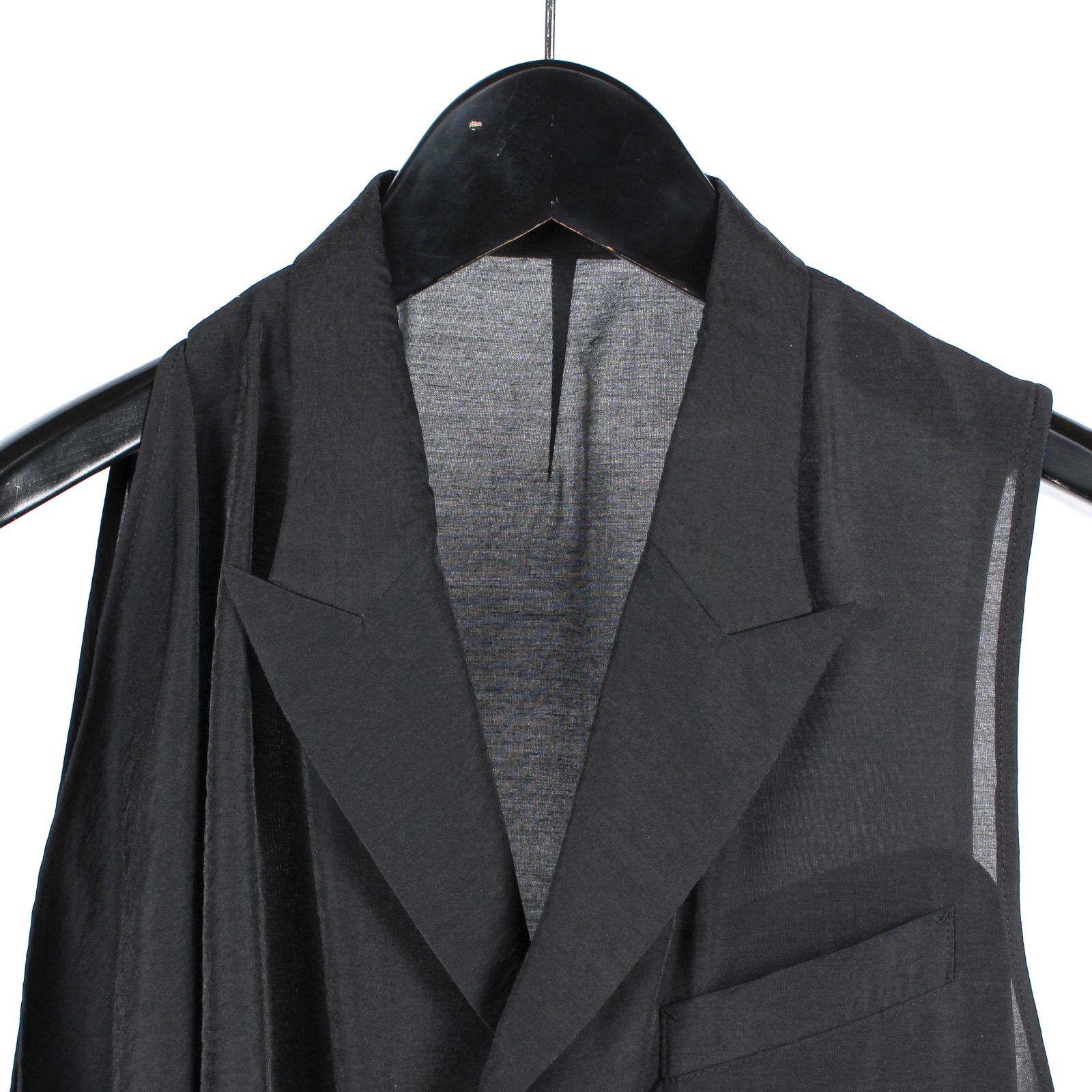 pour homme | アシメマントベスト (メンズ) / ベスト・ジレ / ブラック / HK-V04-219