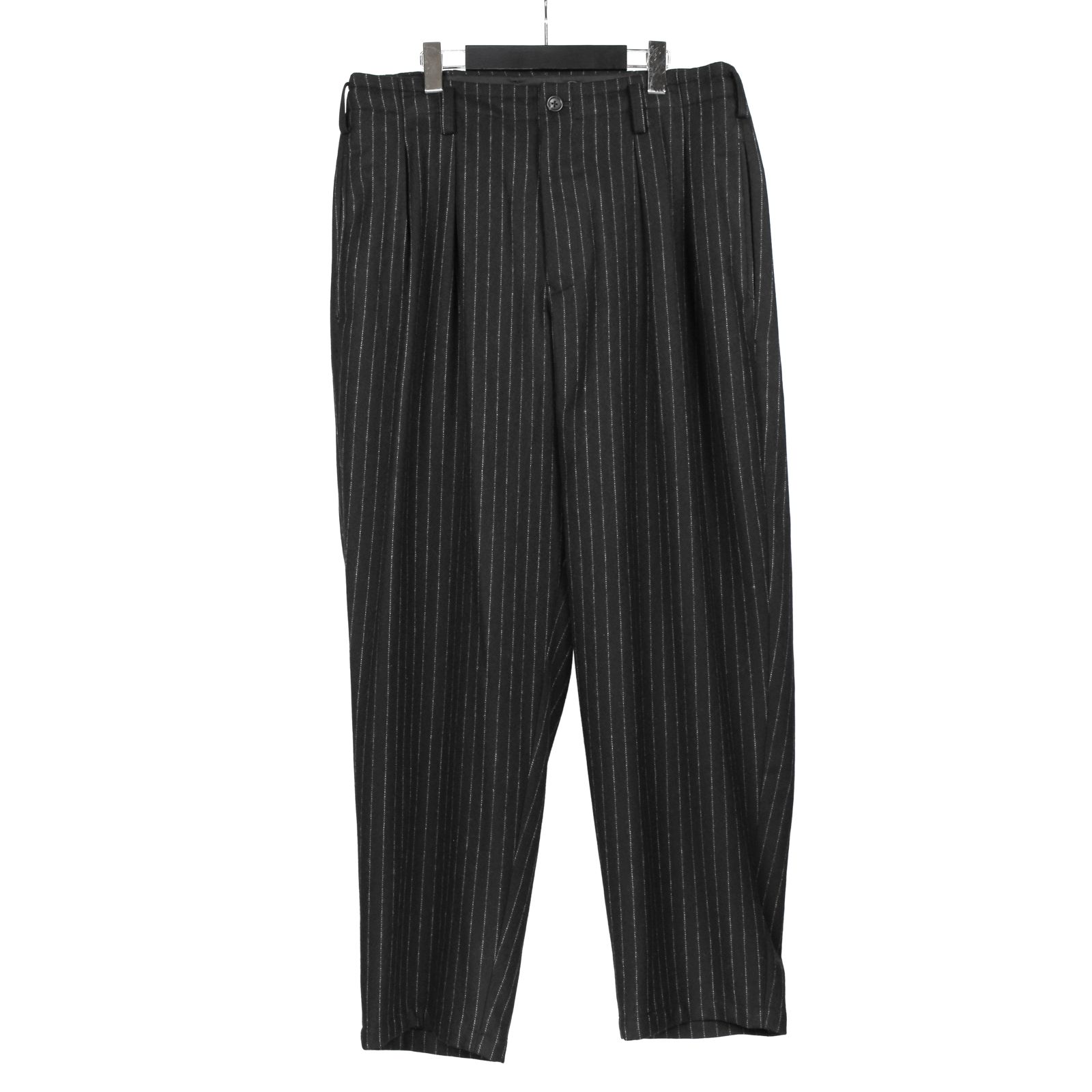 pour homme | 2タック細P  (メンズ) / ストライプフラノ / ブラック / HW-P48-138