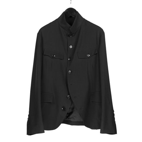 Ground Y | WOOL GABARDINE MEN'S STAND COLLAR JACKET / ジャケット (メンズ) / ブラック / GA-J01-101
