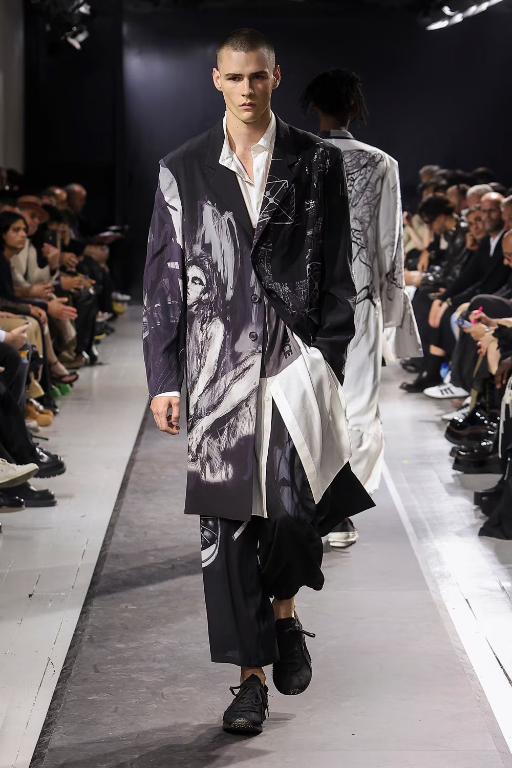 pour homme | 車輪PTパンツ (メンズ) / プリントパンツ / ブラック / HP-P64-813