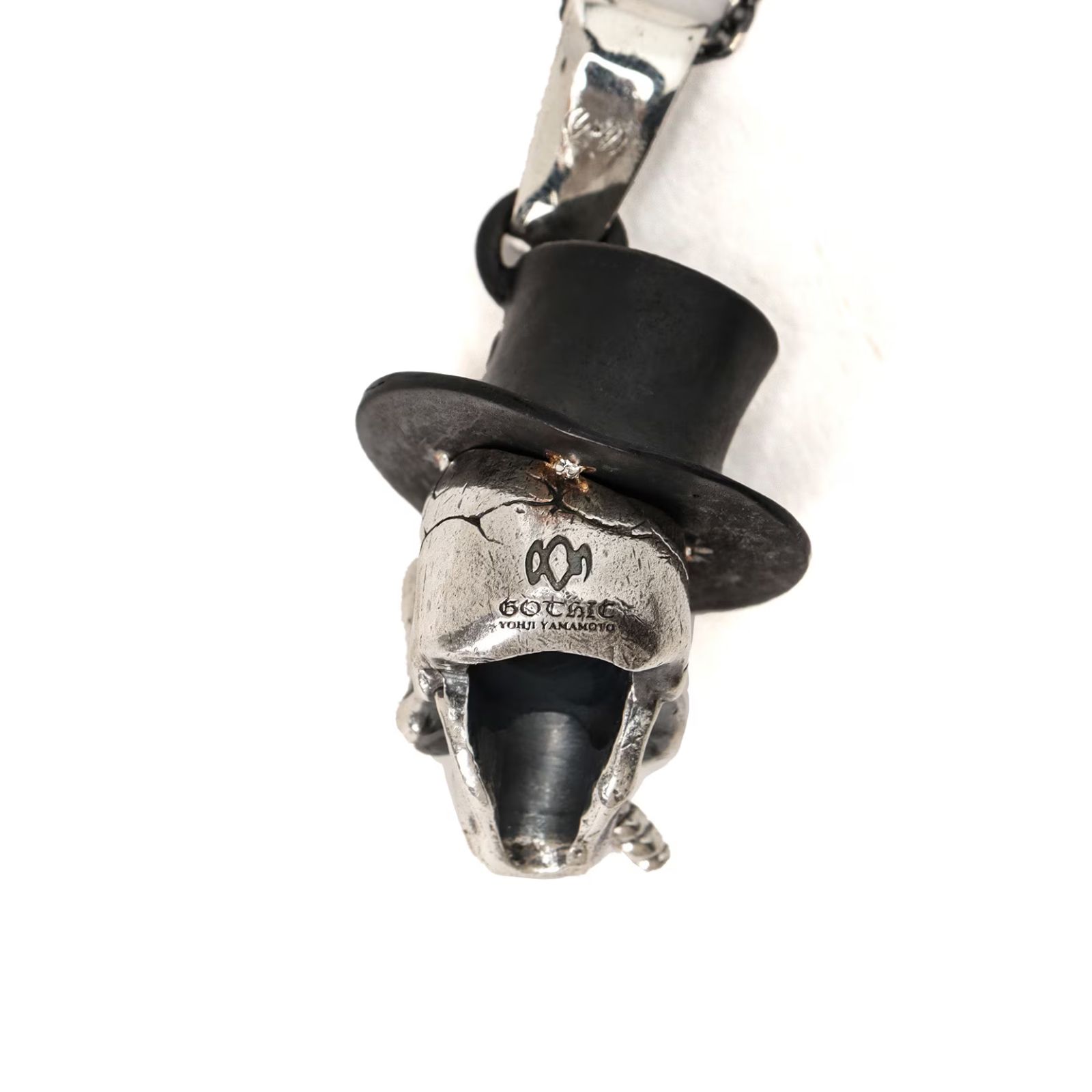 GOTHIC YOHJI YAMAMOTO SILKHAT SKULL PENDANT / ネックレス (ユニセックス)  オニキス オレンジサファイア シルバー Silver950 / HO-A46-927