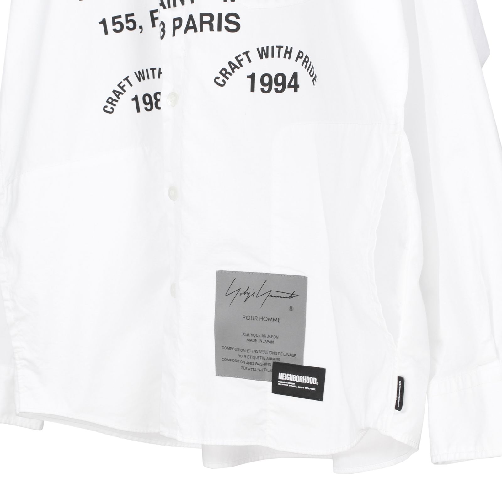 【カート購入不可】 pour homme | × NEIGHBORHOOD PRINT SHIRT LS / シャツ (メンズ)  / ホワイト / HP-B95-054-1