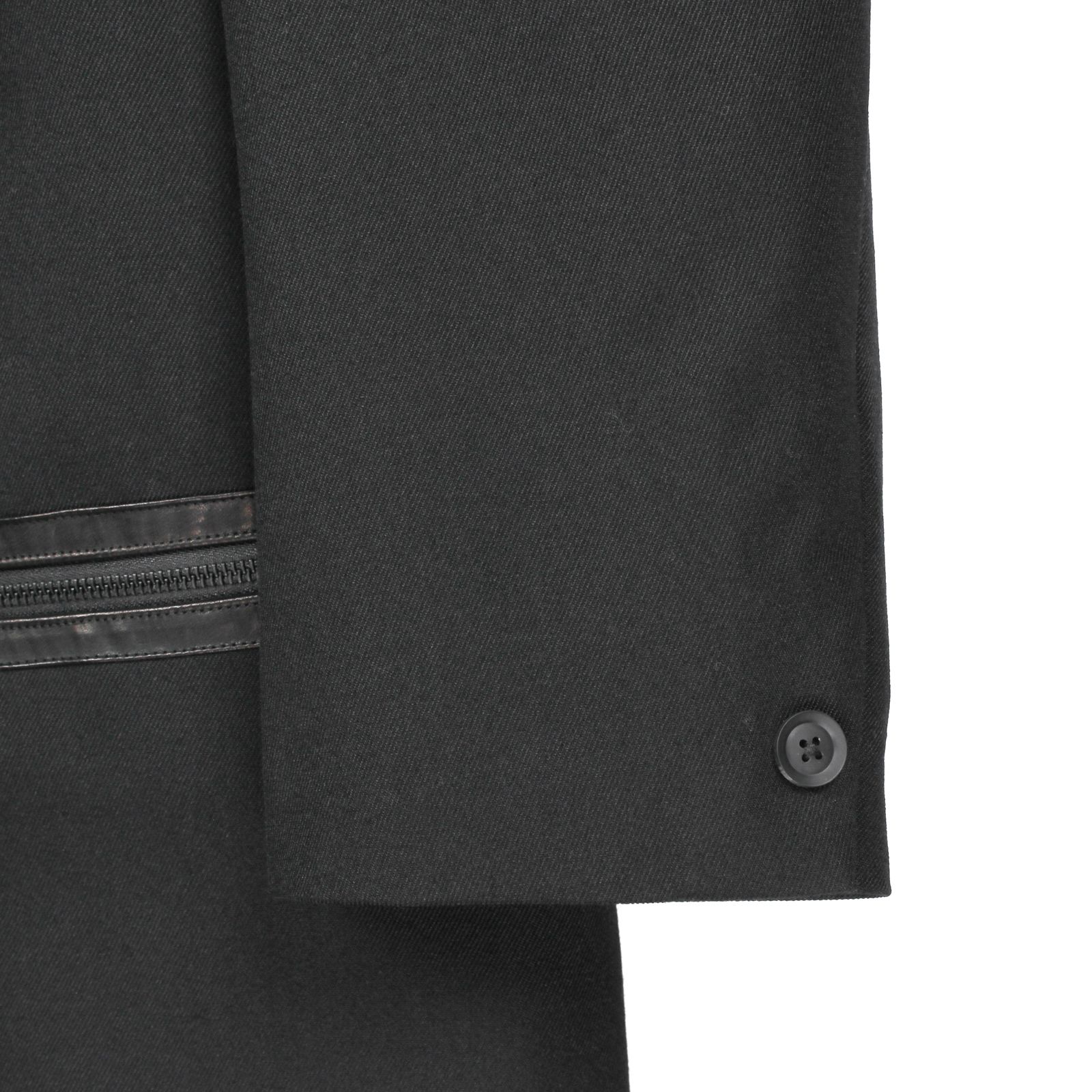 pour homme  | レザー切替ファスナーJ / ジャケット(メンズ) / アーミーギャバ / ブラック / HW-J11-834