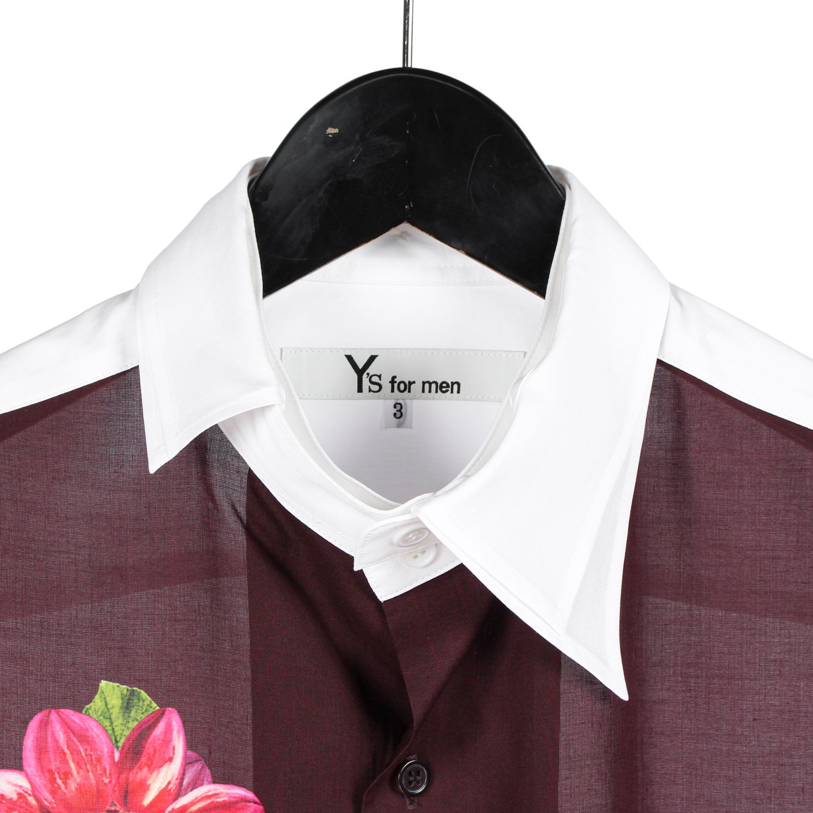 Y's for men | TRIPLE COLLAR SHIRT IN BROAD AND CELLULOSE POPPY / シャツ・ブラウス (ユニセックス) / エンジ / ML-B19-856