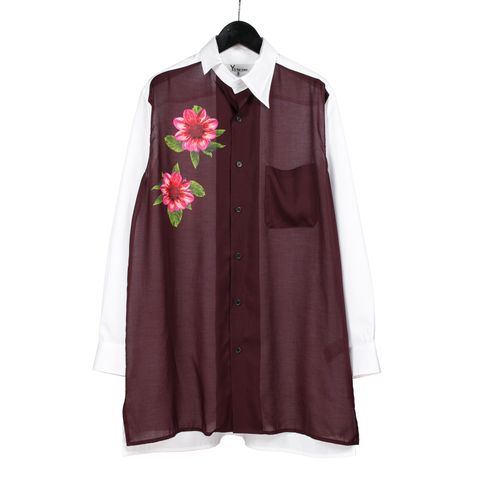 Y's for men | TRIPLE COLLAR SHIRT IN BROAD AND CELLULOSE POPPY / シャツ・ブラウス (ユニセックス) / エンジ / ML-B19-856