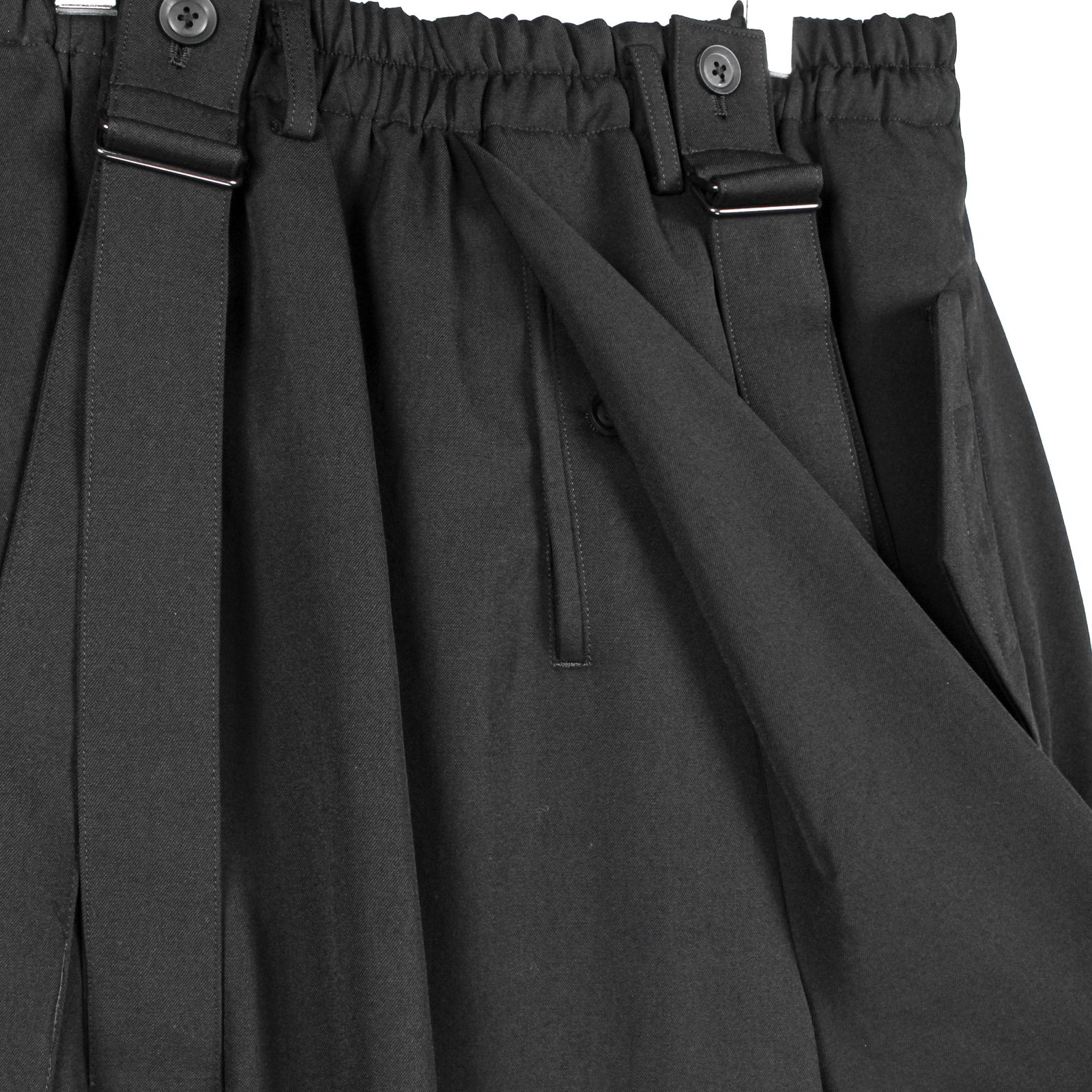 pour homme | 股ねじれパンツ (メンズ) / シワギャバ / ブラック / HW-P82-100