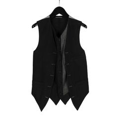 pour homme | 身頃二重切り替えベスト (メンズ) / ブラック / HS-V09-341