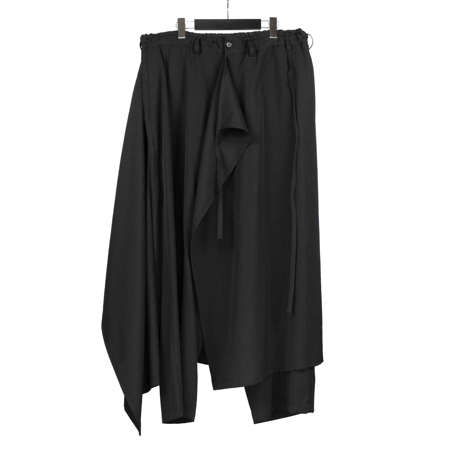 Ground Y | WOOL GABARDINE WRAP PANTS / ラップパンツ (ユニセックス) / ブラック / GA-P06-101