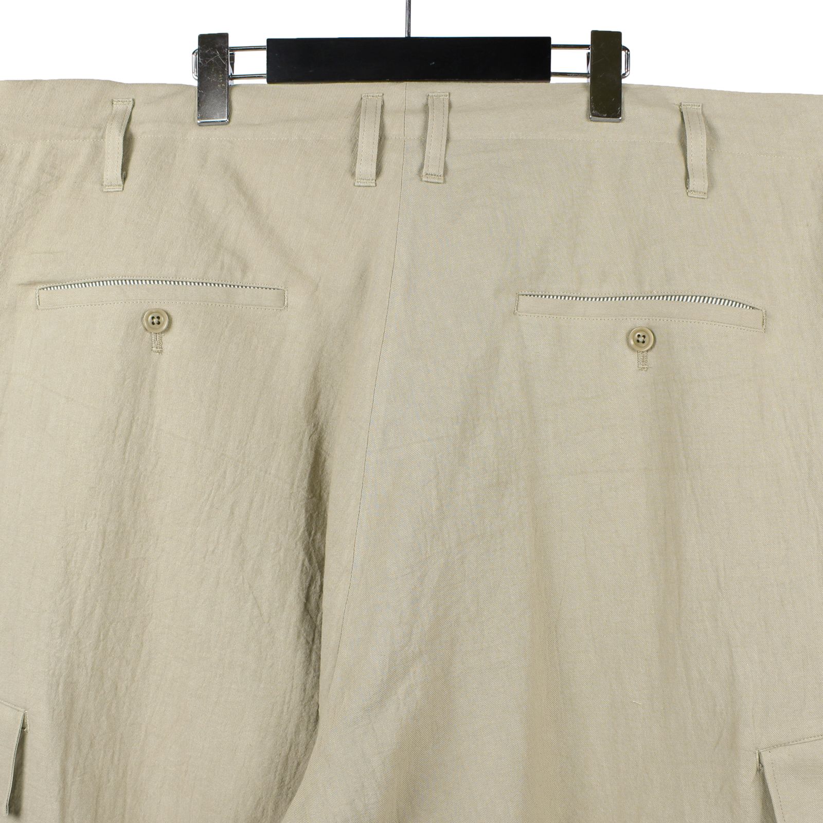 yohji yamamoto - Y's for men | COTTON LINEN VIYELLA WIDE PANTS WITH TAB /  ワイドパンツ (メンズ) / ベージュ / MS-P21-012 | ALUBUS / RUFUS