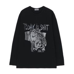 pour homme | 顔料 PT 長袖 D / カットソー (メンズ) / ブラック / HZ-T74-097