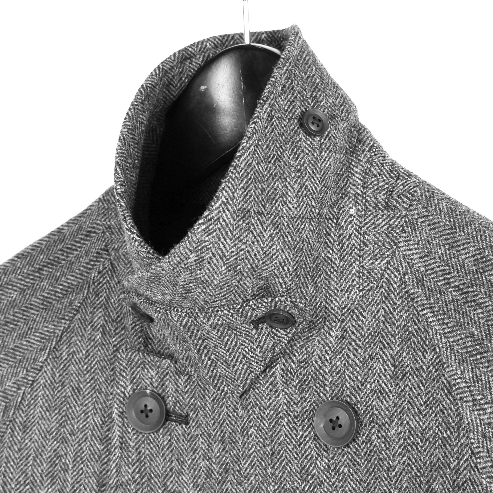 pour homme  | NPラグランダブルC / コート(メンズ) / ヘリンボンニードル / グレー×ブラック / HW-C09-143