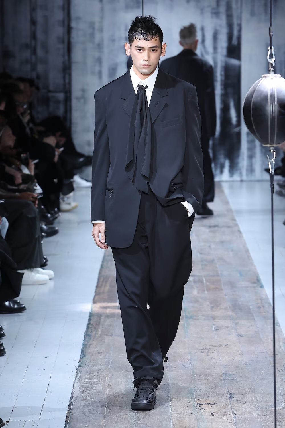 pour homme  | ラペル切替2つ釦J / ジャケット(メンズ) / シワギャバ / ブラック / HW-J36-100