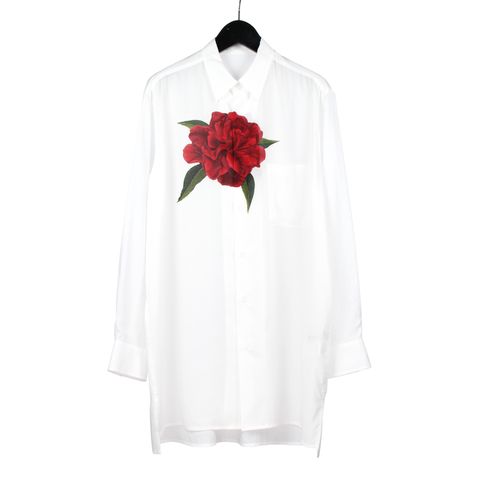 Y's for men | REGULAR COLLAR SHIRT WITH RED FLOWER PRINT / シャツ・ブラウス (ユニセックス) / ホワイト / MP-B10-841