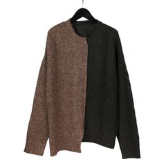 Ground Y | COMBINATION KNIT / ニットセーター (ユニセックス) / ブラウン×カーキ / GL-K03-860-1