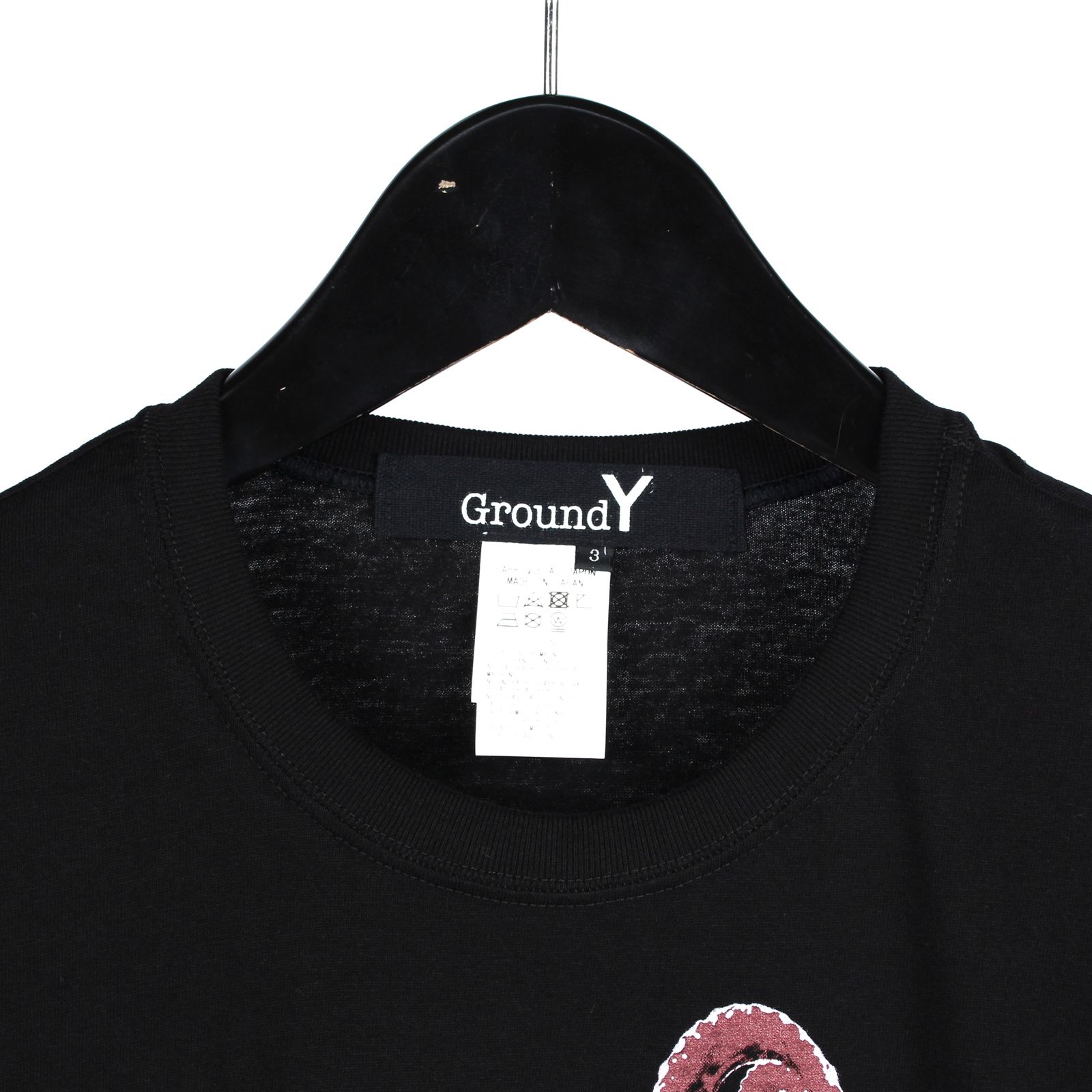 【人気】GROUND Y 段違縦 ラインカットソー サイズ:3 Ground Y - Ground Y | GYロゴグラフィック半袖カットソー (ユニ