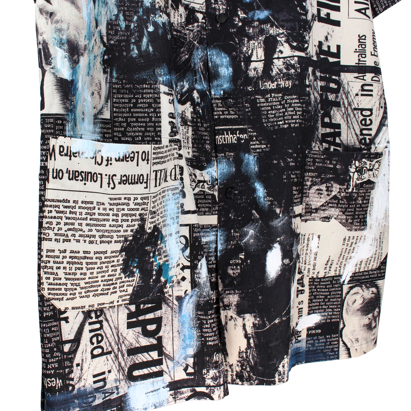 yohji yamamoto - pour homme テッポー開襟新聞 / HG-B39-022 yohji yamamoto - pour homme テッポー開襟新聞 / HG-B39-022