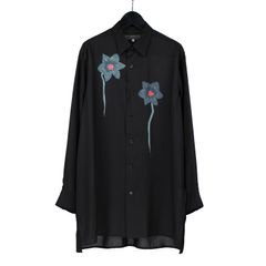 Y's for men | REGULAR COLLAR SHIRT WITH BLACK FLOWER PRINT / シャツ・ブラウス (ユニセックス) / ブラック / MP-B12-843