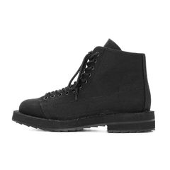 Ground Y | COTTON CANVAS LACE-UP BIKER BOOTS / コットン ブーツ (ユニセックス) / ブラック / GA-E01-060
