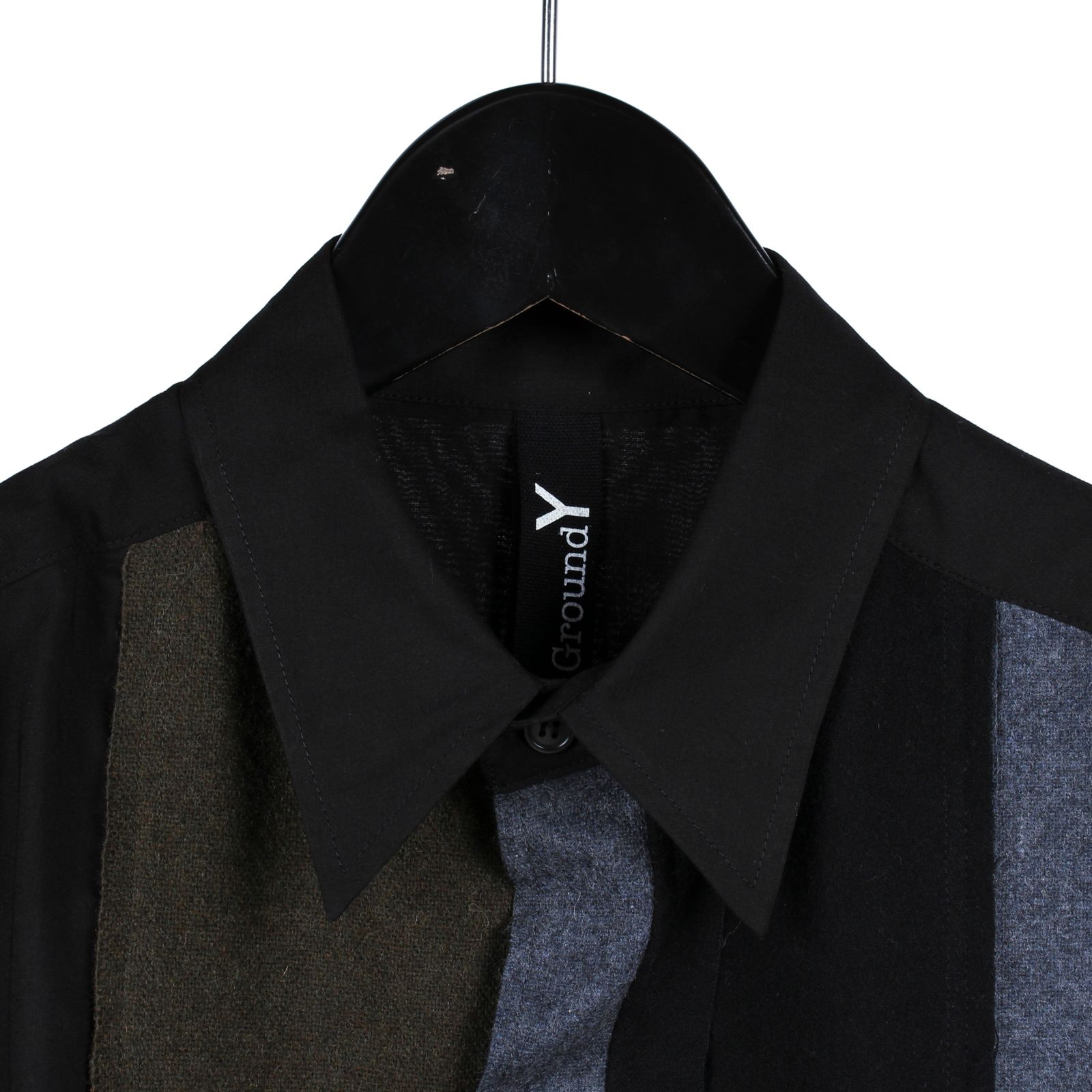 Ground Y | VARIOUS MATERIAL COMBINATION ASYMMETRY SLIM SHIRT / 長袖 シャツ (ユニセックス) / GO-B18-805