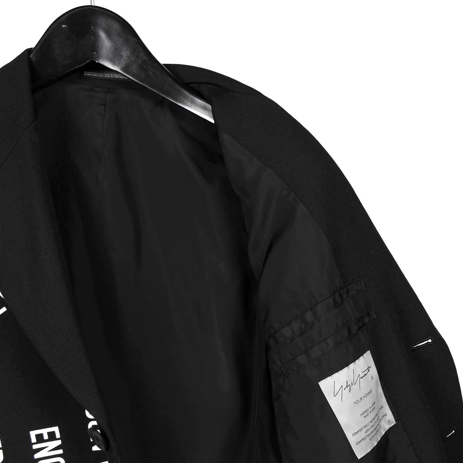 yohji yamamoto - pour homme フラシ胸あてメッセージJ / HX-J31 yohji yamamoto - pour homme フラシ胸あてメッセージJ / HX-J31