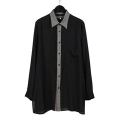 Y's for men | COMBINATION SHIRT / 長袖 シャツ (メンズ) / ブラック / MJ-B05-812