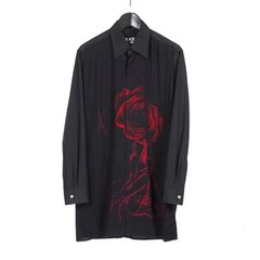 Yohji Yamamoto [HH-B84-811 / 後ろ開きプリントシャツ]