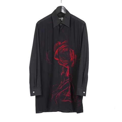 Yohji Yamamoto [HH-B84-811 / 後ろ開きプリントシャツ]