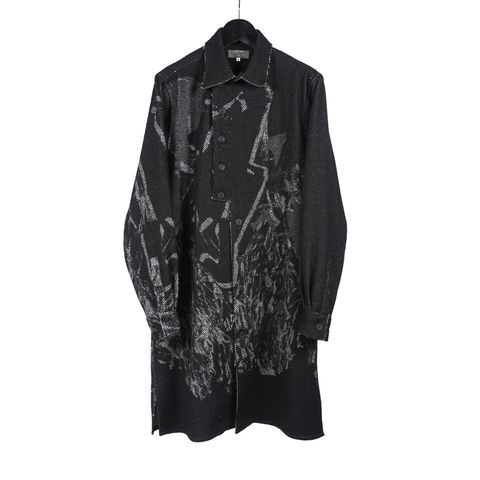 BLACK SCANDAL Yohji YamamotoスタンドCロングスカル柄（Yohji 