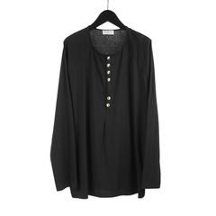 Yohji Yamamoto [HC-T65-016 / ヘンリー長袖金ボタン]