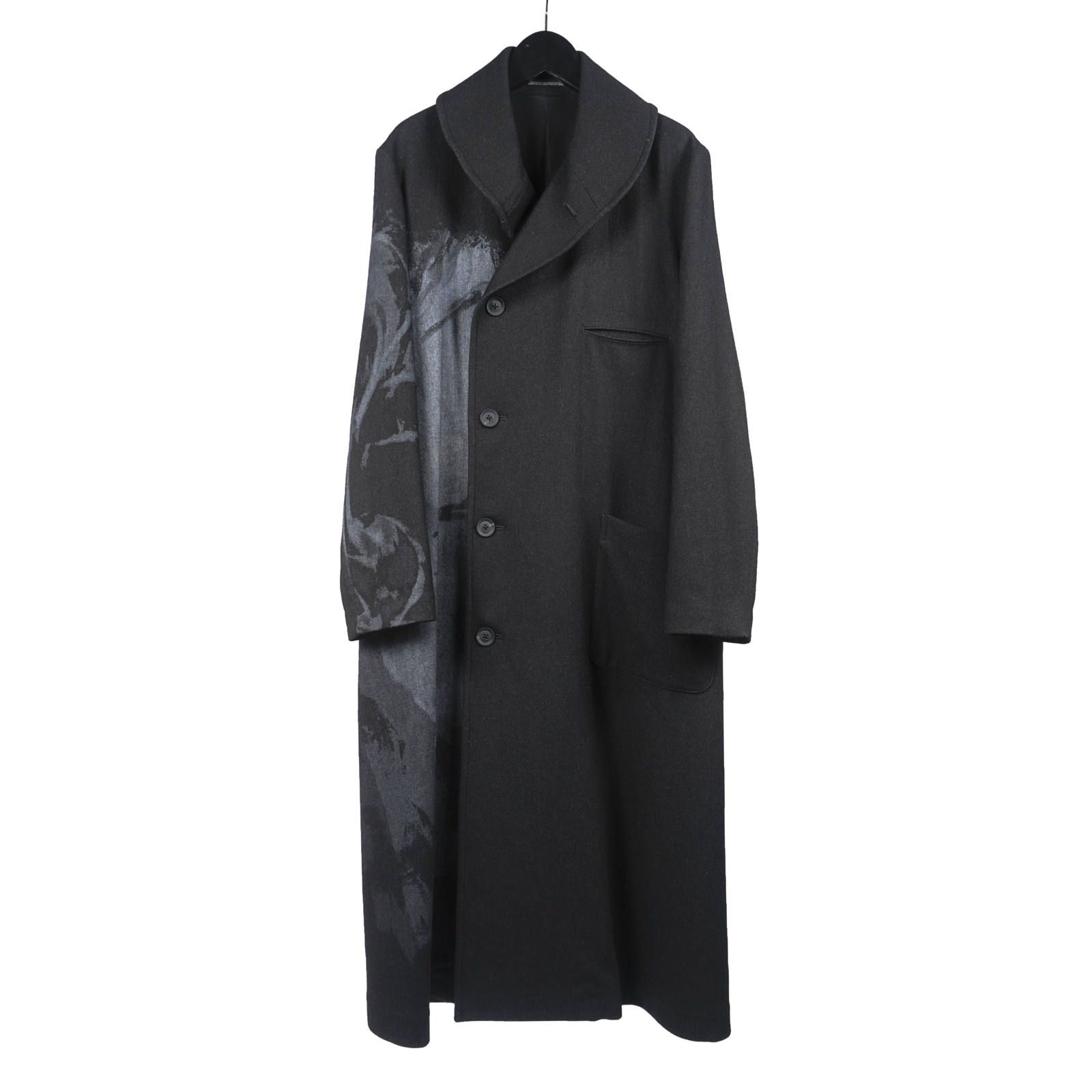 yohji yamamot N-プリントヘチマコート(BLACK)