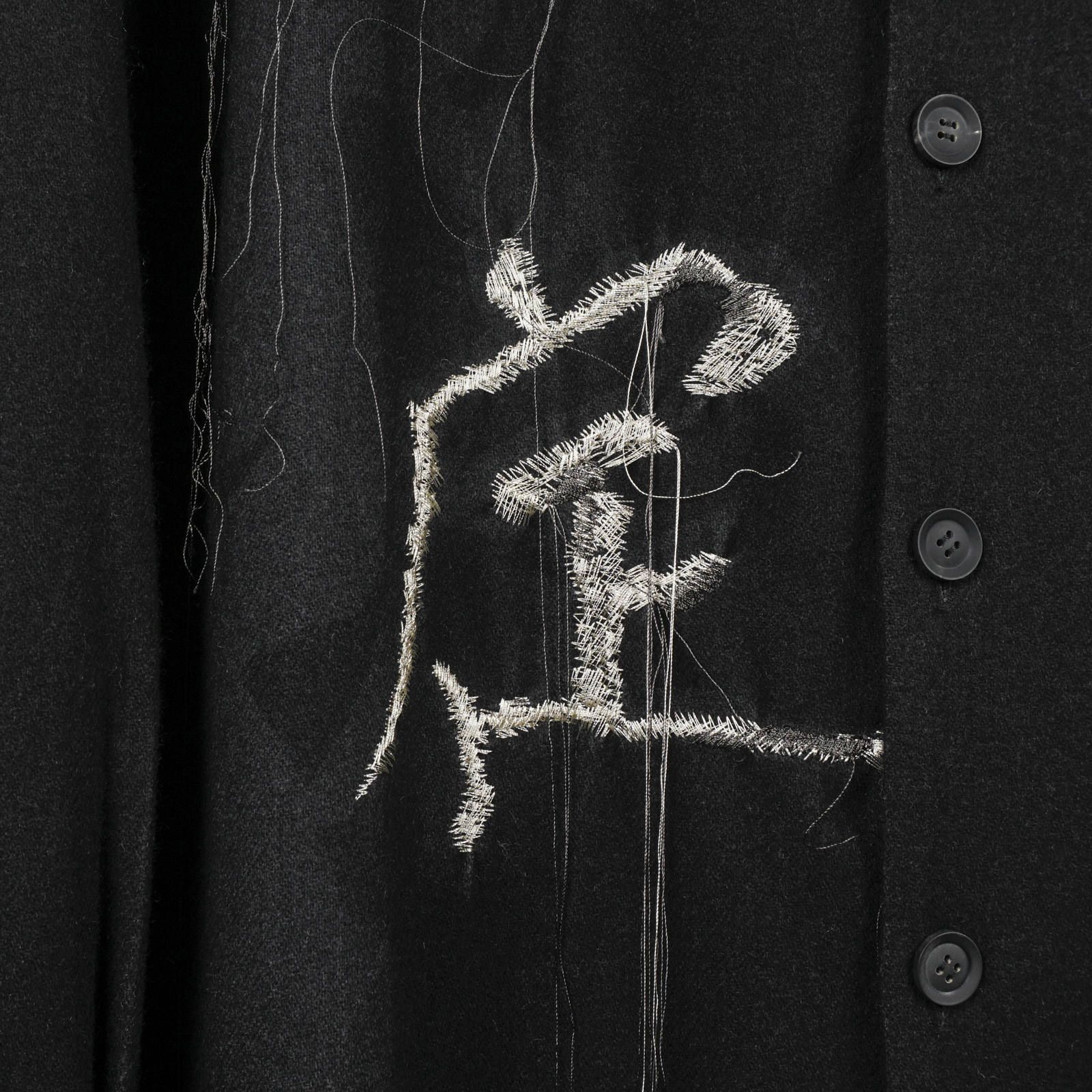 Yohji Yamamoto [HC-B73-523 / 定PT刺繍ロングB] 2019A/W collection 【USED・Sランク〔未使用品〕】 定価 ¥206,800