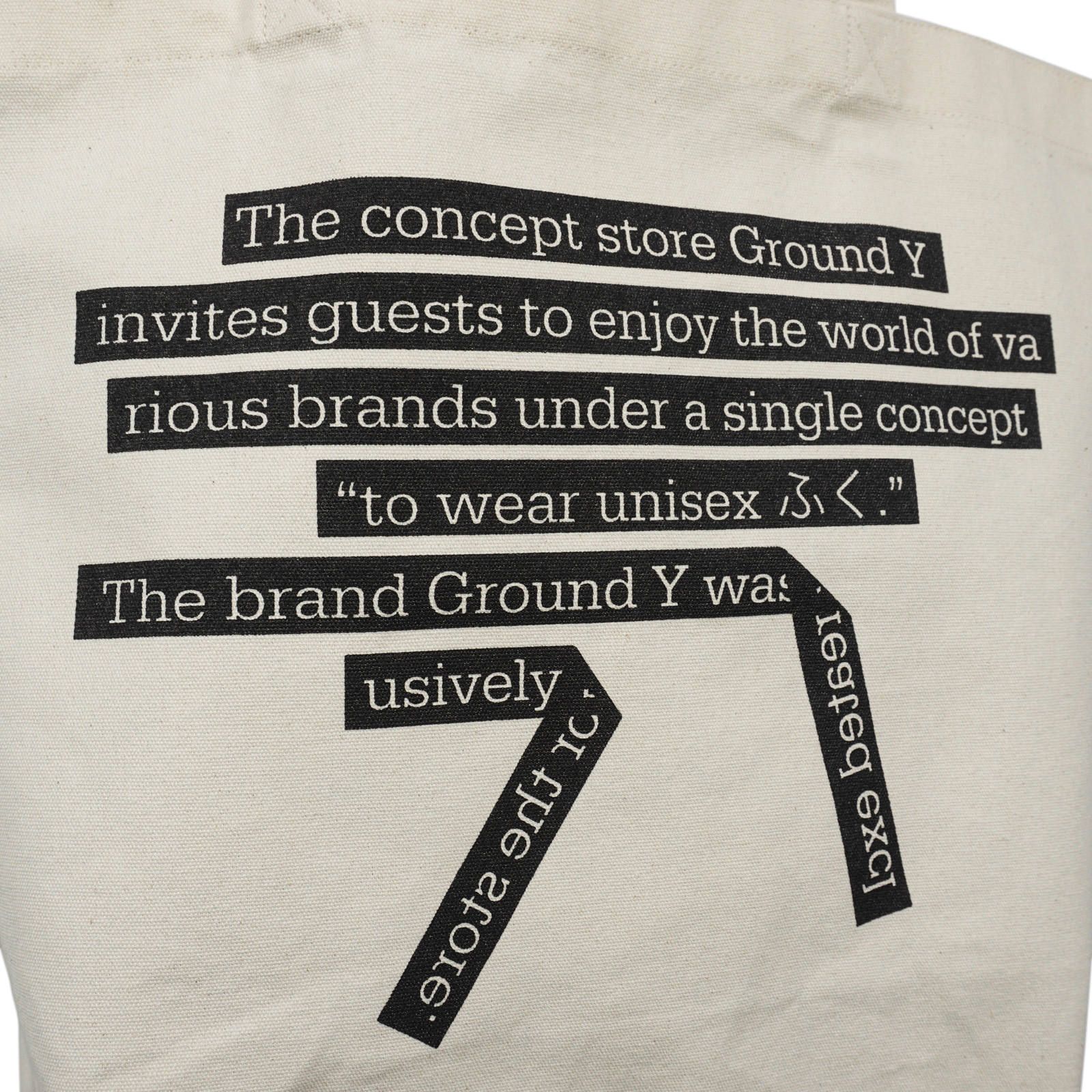 Ground Y [GA-I02-094-1 / メッセージトートバッグ]