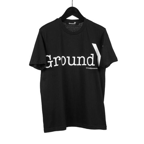 Ground Y | GYロゴグラフィック半袖カットソー (ユニセックス・メンズ) / ブラック / GA-T57-070-2