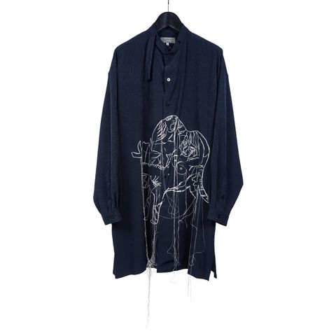 Yohji Yamamoto [HN-B31-517 / 変形スタンド牛刺繍B]