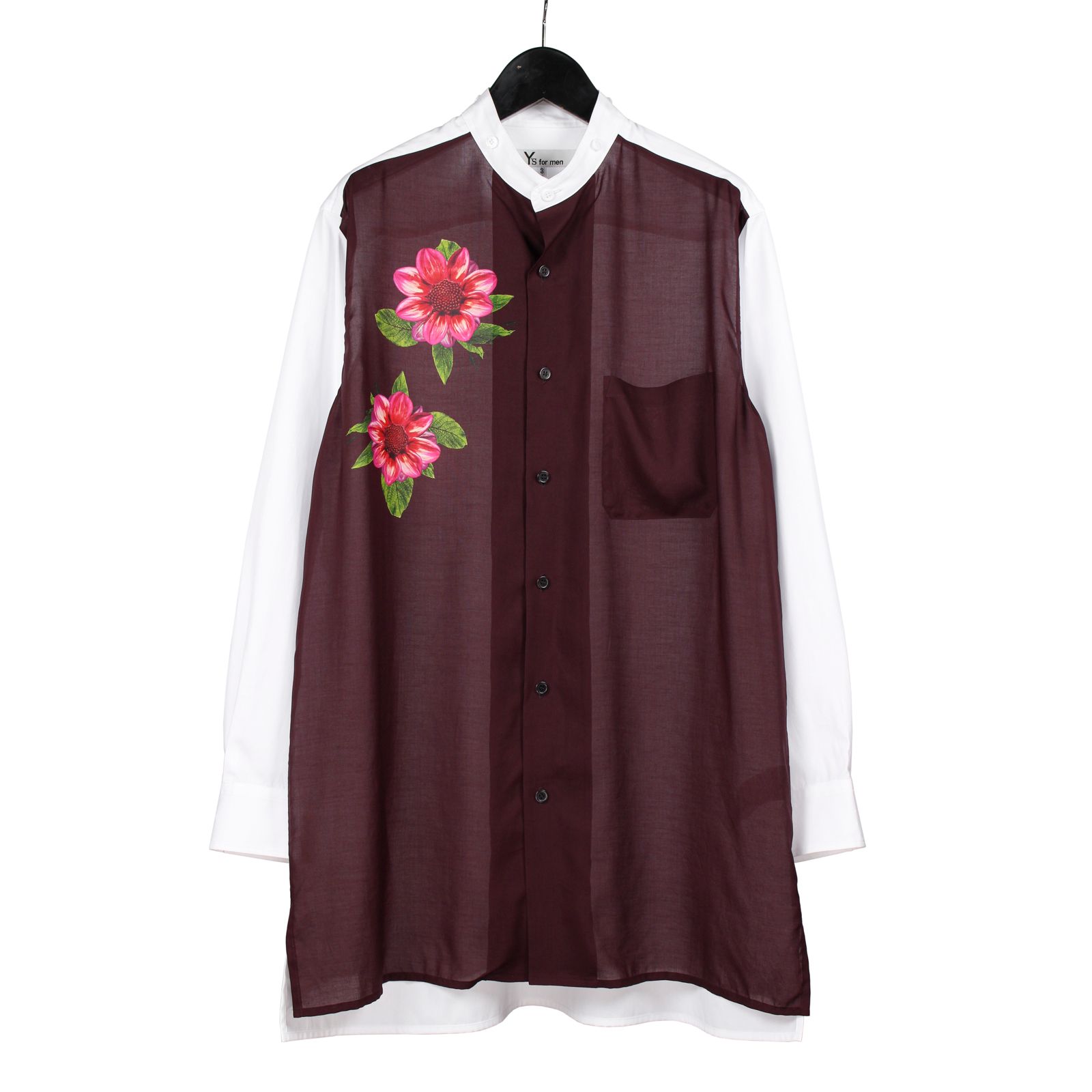 Y's for men | TRIPLE COLLAR SHIRT IN BROAD AND CELLULOSE POPPY / シャツ・ブラウス (ユニセックス) / エンジ / ML-B19-856