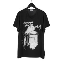 Yohji Yamamoto [HR-T20-075 / 丸首半袖 抜染 メッセージPT]