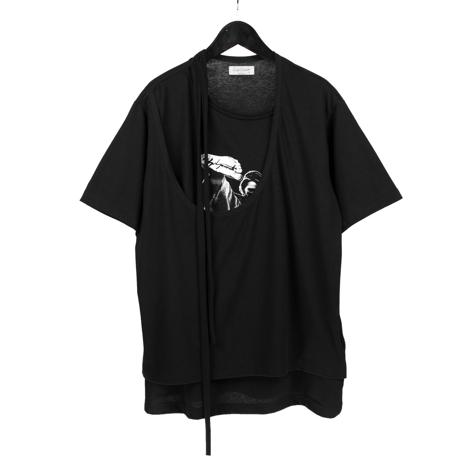 美品 ヨウジヤマモト ノワール カットソー シアー切り替え 裁断加工 2 半袖 Yohji Yamamoto (ヨウジヤマモト) - カットソー【T品番】商品