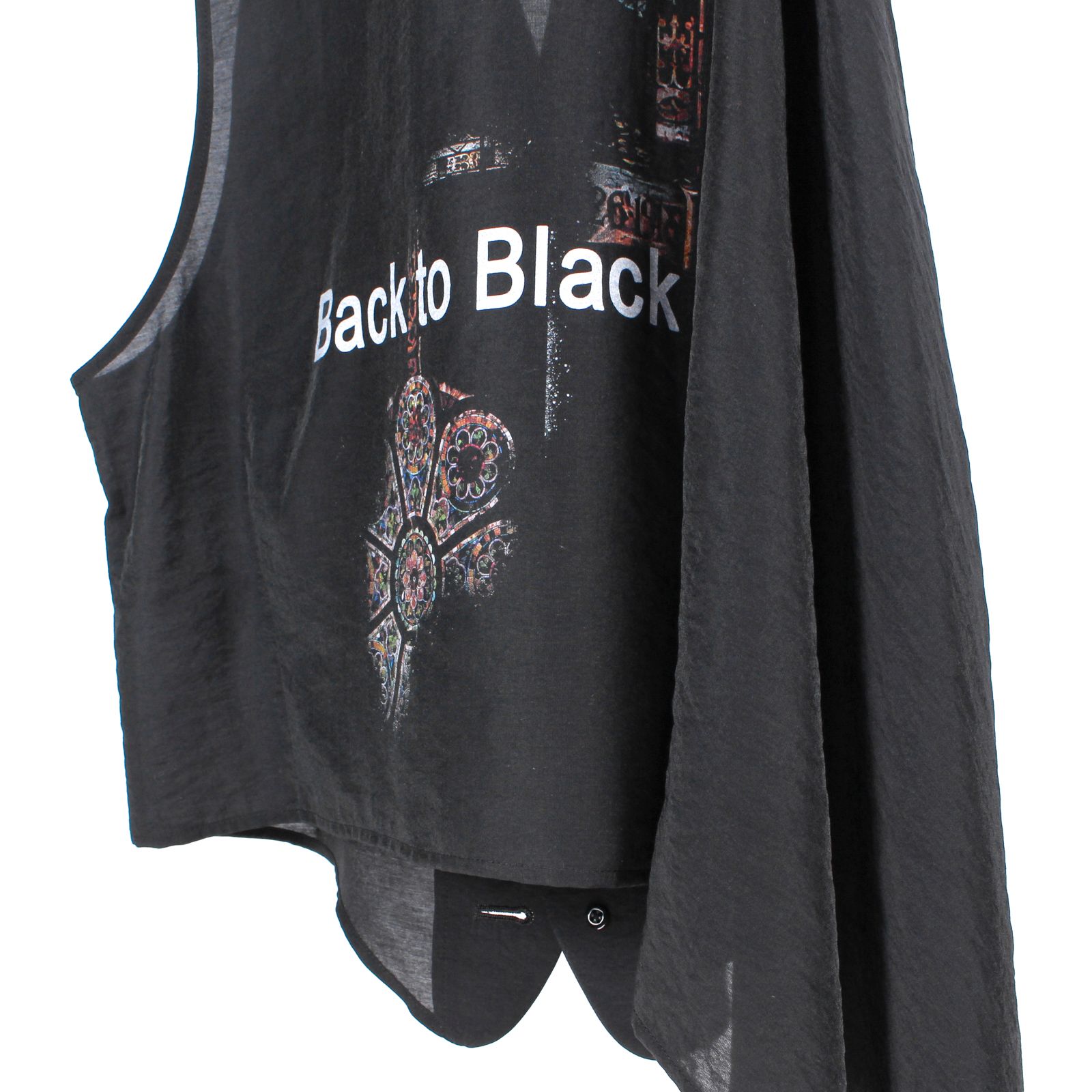 pour homme | アシメマントベスト (メンズ) / ベスト・ジレ / ブラック / HK-V04-219