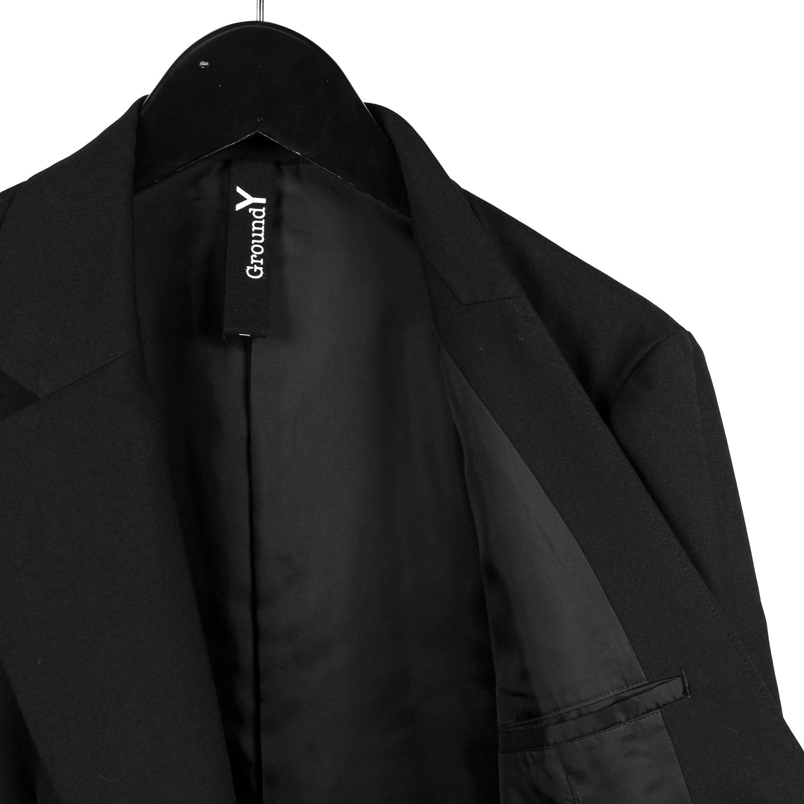 Ground Y | T/W GABARDINE TWO BUTTONS SINGLE JACKET / ギャバジン シングルジャケット / ブラック / GA-J03-100