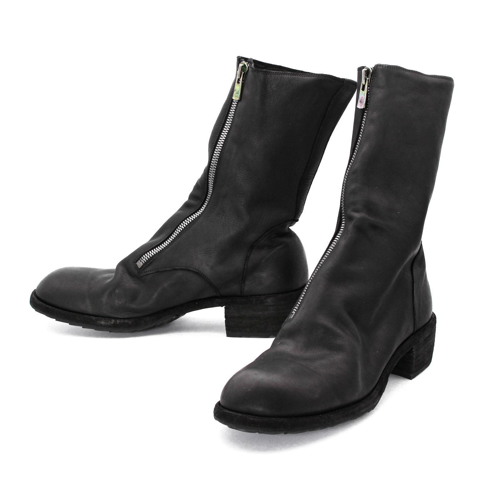 yohji yamamoto - pour homme | × GUIDI SIDE ZIP MID BOOTS / ブーツ (メンズ) / ブラック  / HO-E23-770 | ALUBUS / RUFUS