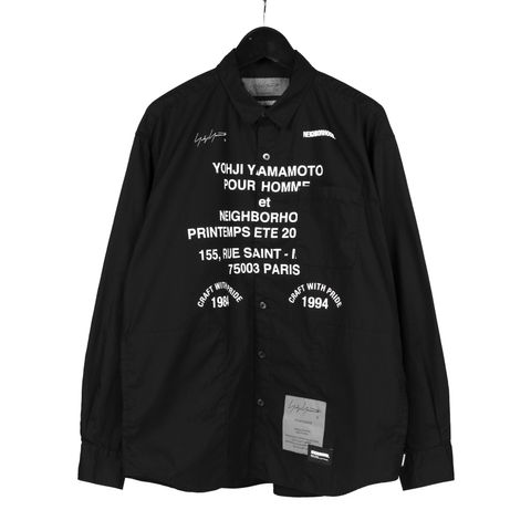 【カート購入不可】 pour homme | × NEIGHBORHOOD PRINT SHIRT LS / シャツ (メンズ)  / ブラック / HP-B95-054-2