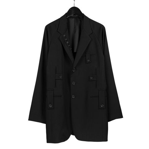 pour homme | ラペル釦5PKJK / ウールギャバジン ジャケット (メンズ) / ブラック / HS-J42-100