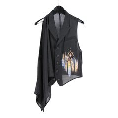 pour homme | アシメマントベスト (メンズ) / ベスト・ジレ / ブラック / HK-V04-219